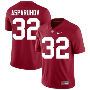 Crimson Men's College Football UA Crimson Tide Alex Asparuhov #32 University Jersey 558622-384