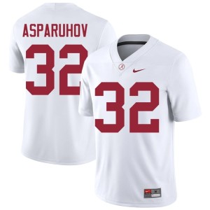 White #32 College Football Alex Asparuhov Roll Tide High School Men Jerseys 289994-112