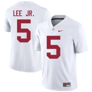 White Stitched #5 Dijon Lee Jr. Men's Crimson Tide College Football Jerseys 447580-322