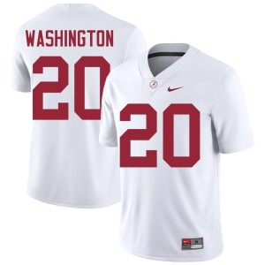 White Bama Game Dre Washington #20 College Football Men Jersey 387351-702