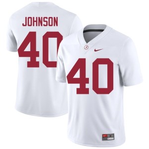 White Grant Johnson College Football Men's The Tide Game #40 Jersey 513603-916