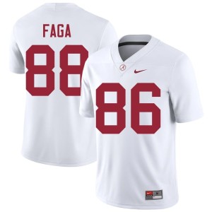 White Mens College Football Game Alabama Crimson Tide Isaia Faga #88 Jersey 414139-932