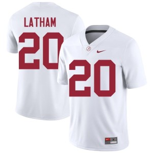 White Men's College Football Go Bama Jah-Marien Latham #20 Limited Jerseys 415005-237