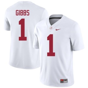 White #1 Go Bama College Football Men's Jahmyr Gibbs University Jersey 366330-701