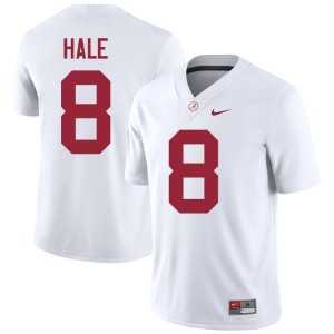White Men Bama #8 Official College Football Jalen Hale Jersey 744608-364