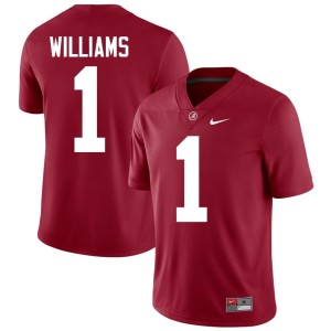 Crimson Mens Jameson Williams Alabama #1 College Football NCAA Jersey 363374-439