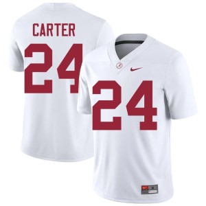 White Noah Carter UA Crimson Tide Men's #24 High School College Football Jerseys 742450-210