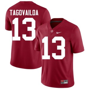 Crimson #13 Men Bama Tua Tagovailoa College Football Game Jersey 519647-996