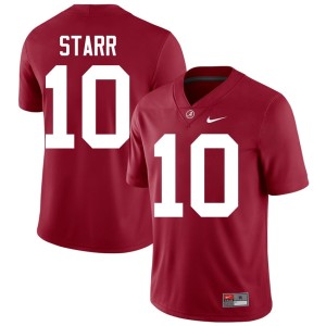 Crimson Men's Bart Starr College Football #10 Bama Embroidery Jerseys 670351-338
