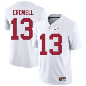 White Ezavier Crowell Game #13 Men's College Football The Tide Jersey 117706-679