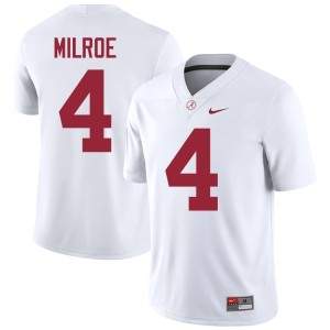 White #4 Mens Go Bama Jalen Milroe Player College Football Jerseys 778730-654