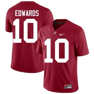 Crimson College Football #10 Men's Bama Jireh Edwards NCAA Jerseys 981461-609