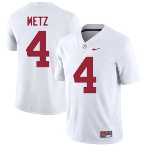 White Luke Metz Men's #4 Alabama College Football Embroidery Jerseys 714174-658