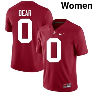 Crimson Go Bama Women College Football AK Dear #0 Player Jerseys 146278-947