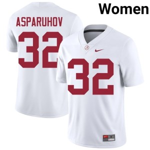White Alex Asparuhov College Football #32 Womens UA Replica Jersey 738373-452