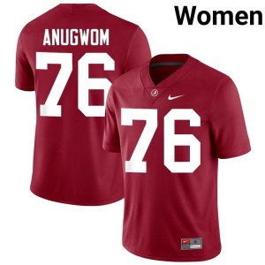 Crimson 2026 Roll Tide #76 Arkel Anugwom Womens College Football Jersey 276961-389