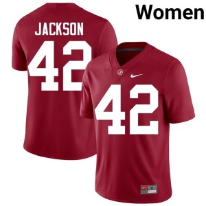 Crimson Stitched College Football UA Ben Jackson Womens #42 Jerseys 942238-196