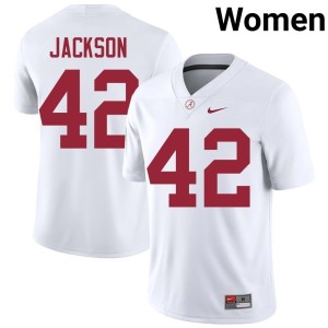 White Ben Jackson Bama College Football Women Alumni #42 Jerseys 494402-412