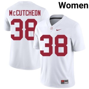 White Brody McCutcheon #38 Bama Women Alumni College Football Jerseys 741879-348