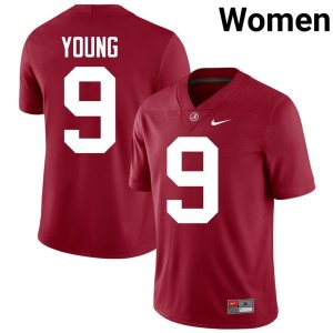 Crimson Embroidery Crimson Tide #9 Womens College Football Bryce Young Jerseys 555563-124
