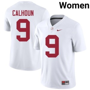 White Cam Calhoun #9 UA Crimson Tide High School College Football Women's Jersey 186182-180