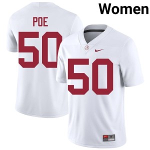 White Alabama Crimson Tide Casey Poe #50 College Football Womens High School Jersey 709984-885