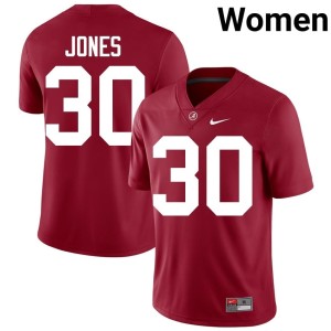 Crimson University of Alabama Womens #30 University Cayden Jones College Football Jerseys 391507-709