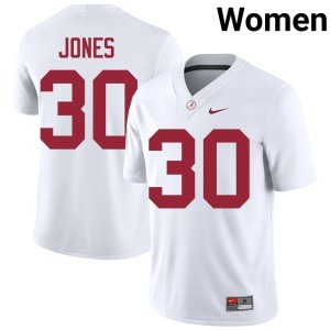 White Cayden Jones High School College Football #30 Women's Alabama Crimson Tide Jerseys 310994-254