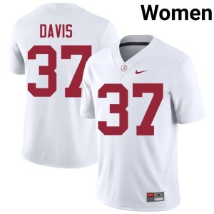 White #37 College Football Women 2026 University of Alabama Cole Davis Jerseys 512292-195