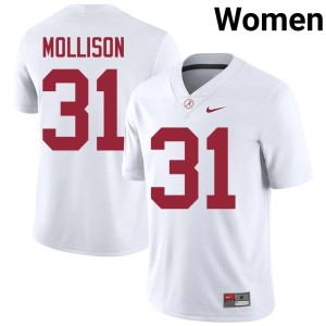 White The Tide College Football Alumni #31 Cooper Mollison Women's Jersey 383315-333