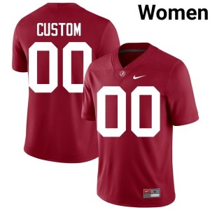Crimson Go Bama Custom Game Women's #00 College Football Jersey 340522-642