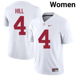 White #4 Women NCAA Bama College Football Daniel Hill Jersey 708712-406
