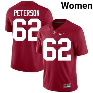 Crimson Davis Peterson College Football Women's #62 Bama Limited Jerseys 993391-969