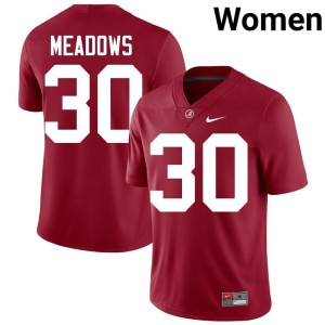 Crimson Womens Derek Meadows Stitched College Football Roll Tide #30 Jerseys 144489-773