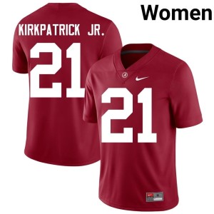 Crimson Player Women's #21 Roll Tide Dre Kirkpatrick Jr. College Football Jerseys 449023-488