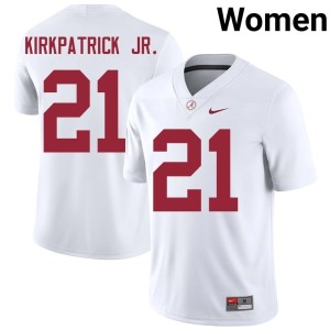 White Dre Kirkpatrick Jr. #21 Roll Tide Women NCAA College Football Jerseys 594263-435