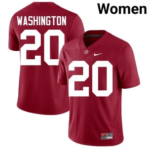 Crimson #20 Women College Football High School Dre Washington The Tide Jersey 597871-618