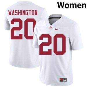 White Official #20 Dre Washington Women Go Bama College Football Jersey 582163-613