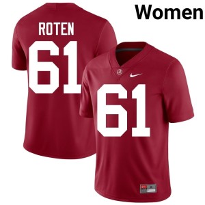 Crimson Graham Roten University College Football #61 UA Women's Jersey 467293-290