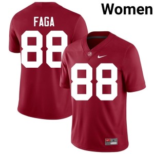 Crimson UA Stitched College Football #88 Women Isaia Faga Jersey 149334-475