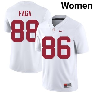 White #88 College Football Player Women Alabama Crimson Tide Isaia Faga Jerseys 604790-417