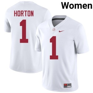 White #1 Isaiah Horton College Football Player Womens Crimson Tide Jersey 358808-901