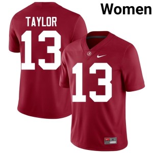 Crimson Women's Replica College Football #13 Alabama Ivan Taylor Jersey 850376-172