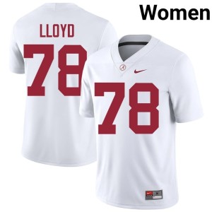 White Player #78 Womens Jackson Lloyd University of Alabama College Football Jerseys 565391-702