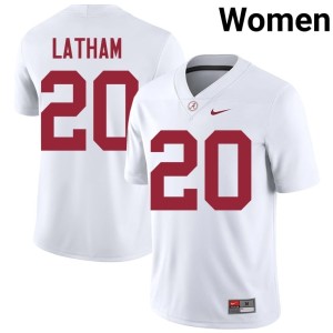 White University of Alabama Womens #20 2026-27 College Football Jah-Marien Latham Jerseys 794960-828