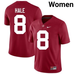 Crimson Embroidery Jalen Hale Women's College Football UA #8 Jersey 446803-850