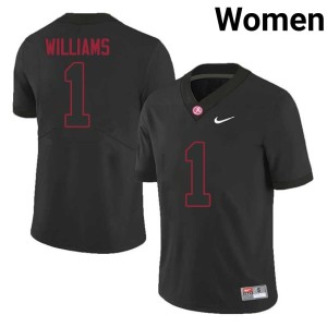 Black Women's Roll Tide Jameson Williams University College Football #1 Jerseys 265185-283