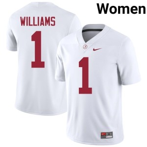 White #1 Alabama Crimson Tide Womens Jameson Williams Player College Football Jerseys 627299-976