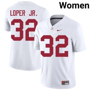White Roll Tide University College Football #32 Jay Loper Jr. Women Jerseys 515594-964