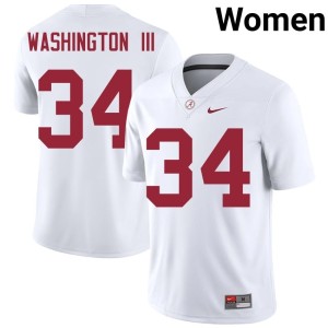 White Jessie Washington III College Football High School Women #34 Bama Jerseys 156655-830